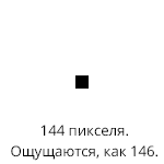 144 пикселя ощущаются, как 146