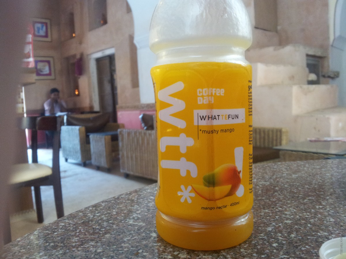 WTF drink bottle in Jaipur, India