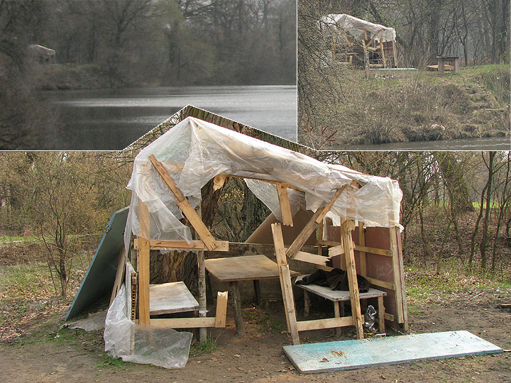 халабуда рибалок. Коник, Жуків острів, Київ, 2008