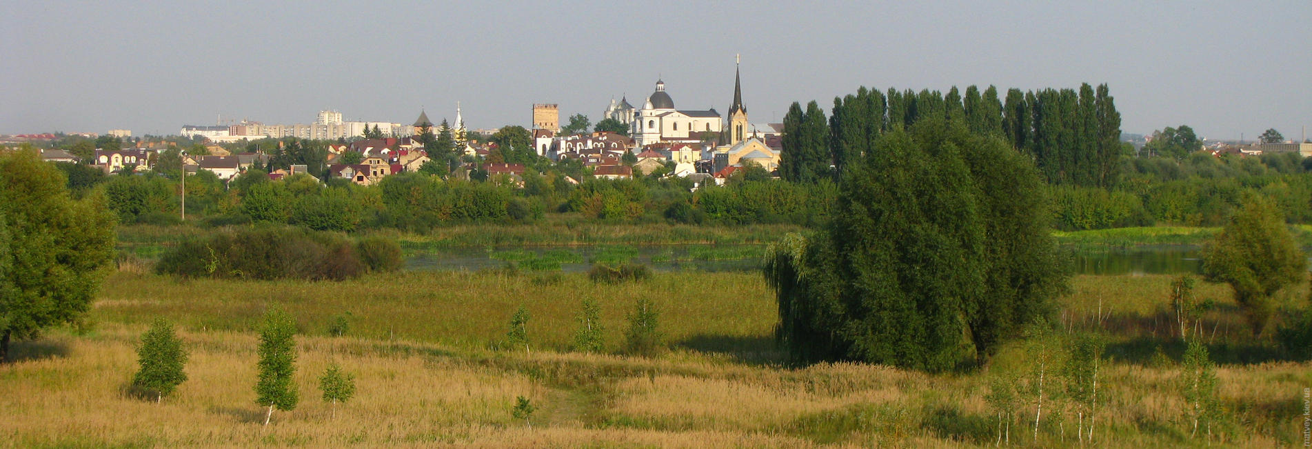 Панорама старого города с другого берега реки. Луцк