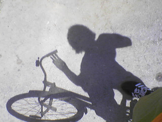 Тень от меня и велосипеда