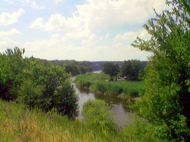 Река Молочная, вид на село Тамбовка