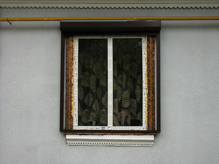 Окно с замаскированным стеклопакетом