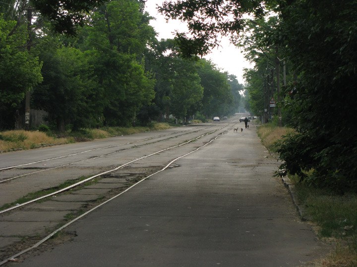 Трамвайные рельсы на улице Потёмкинской в Николаеве
